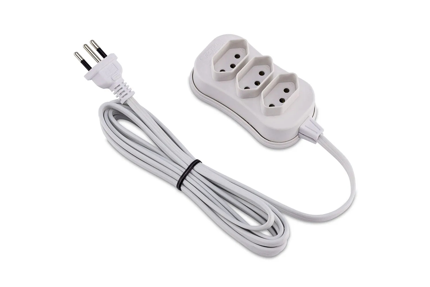 Imagem do produto EXTENSAO 3 TOMADAS 2P+T 10A BIVOLT 5M BRANCA