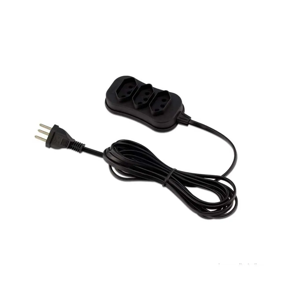 Imagem do produto EXTENSAO 3 TOMADAS 2P+T 10A BIVOLT 3M PRETA