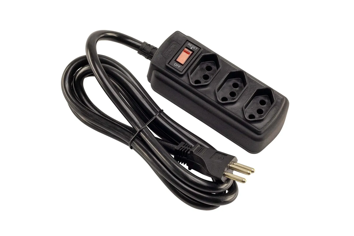 Imagem do produto FILTRO LINHA 3 TOMADAS 2P+T BIVOLT 1,5M PRETO 20A FORCE LINE