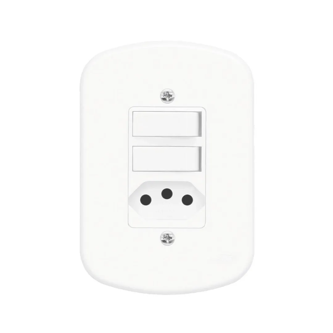 Imagem do produto INTER SIMP + PARAL + TOM 10A C/ PLACA 4X2 BRANCO BLANC