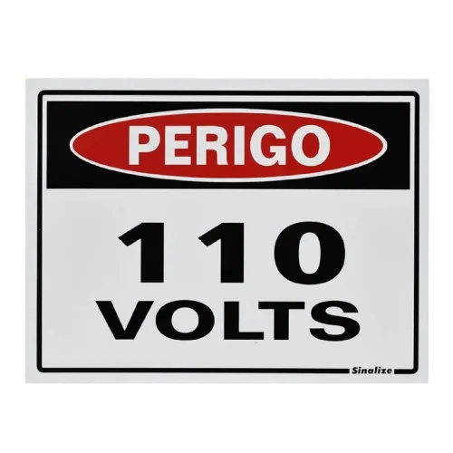 Imagem do produto PLACA SINALIZ 15X20CM PERIGO 110 VOLTS*