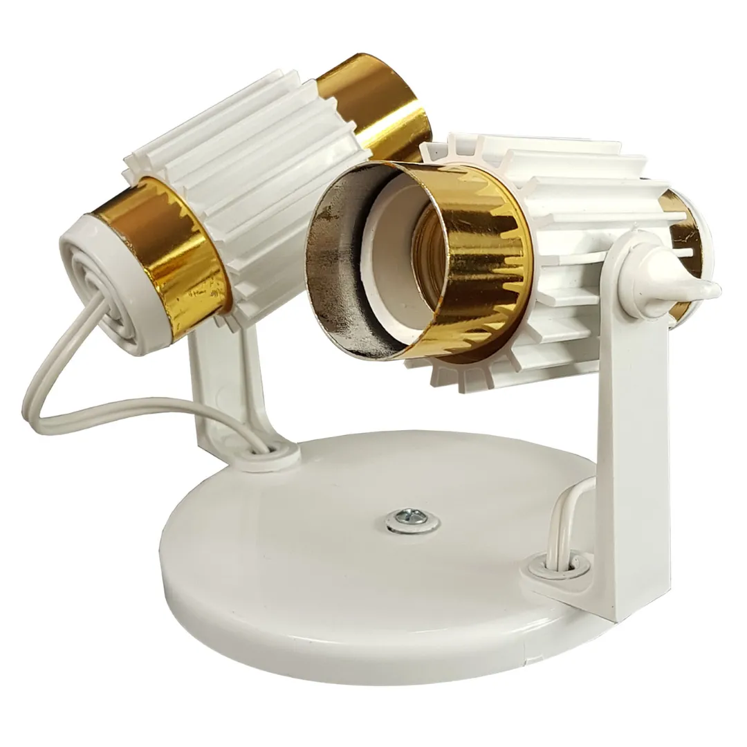 Imagem do produto SPOT ALETADO 2 LAMPADAS BRANCO/DOURADO