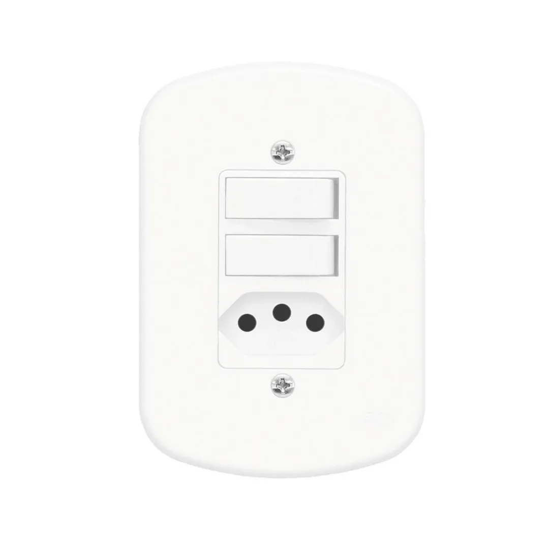 Imagem do produto INTER PARAL + PARAL + TOM 10A C/ PLACA 4X2 BRANCO BLANC