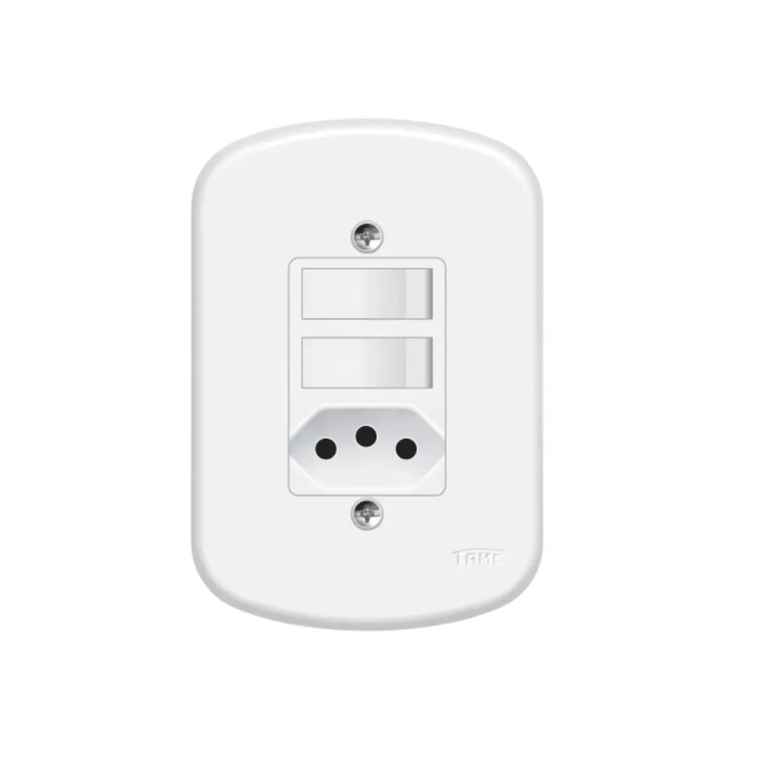 Imagem do produto INTER SIMP + SIMP + TOM 10A C/ PLACA 4X2 BRANCO BLANC